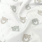 Preview: Weicher Baumwolljersey in offwhite  mit niedlichen Bärenköpfen gemustert