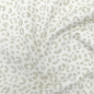 Preview: Weicher luftiger Musselin in ecru mit Mini Leoprint in Salbei gemustert