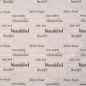 Preview: Weicher Baumwolljersey in hellem Nougat mit Babywords gemustert