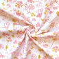 Preview: Baumwollstoff mit pinken und gelben Blumen