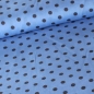 Mobile Preview: baumwollstoff in jeansfarben gemustert mit grauen punkten