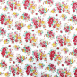 Preview: Baumwollstoff mit roten und Gelb Blumen gemustert.