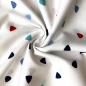 Preview: Baumwollstoff mit Dreiecken gemustert in offwhite