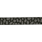 Mobile Preview: Lurexband in schwarz gemustert mit glitzerndern Leoprint aus Lurexgarn in silber