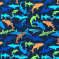 Preview: Softshell in blau mit bunten Haien gemustert