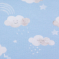 Preview: Baumwolljersey von Swafing in hellblau gemustert mit niedlichen Wolkenmotiven