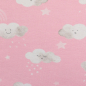 Preview: Baumwolljersey von Swafing in rosa gemustert mit niedlichen Wolkenmotiven