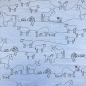 Preview: Baumwolljersey von Swafing in Hellblau mit süßen Bauernhoftieren gemustert.
