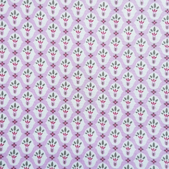 Baumwollpopeline mit floralem Muster in Hellblau