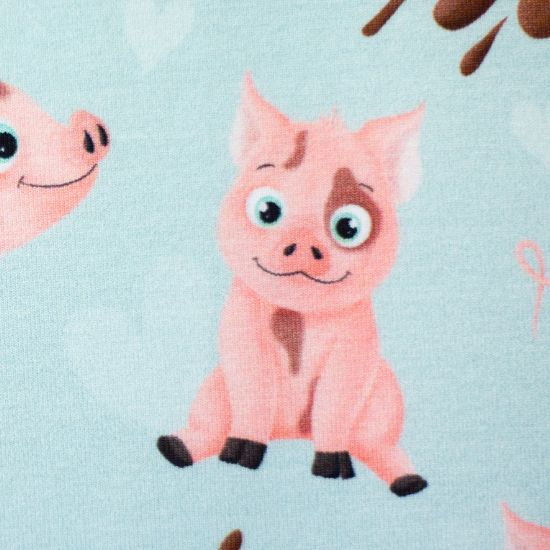 Super weicher Jersey mit lustigen Schweinchen gemustert
