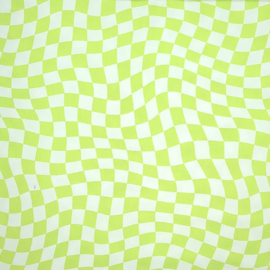 Preview: Kuschelweicher Jersey in limette/ weiß mit geometrischen Rauten gemustert