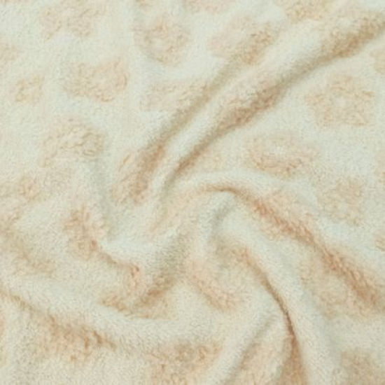 Leichter, weicher Strick-Frottee in ecru mit Prilblumen gemustert