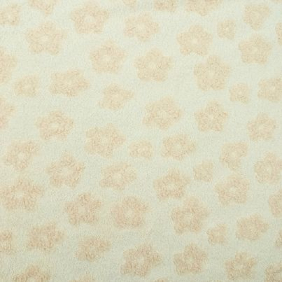 Preview: Leichter, weicher Strick-Frottee in ecru mit Prilblumen gemustert