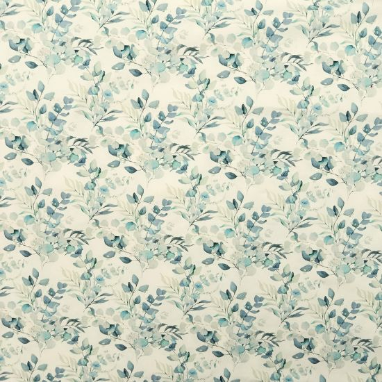 Preview: Kuschelweicher Jersey Ecru mit Eukalyptuszweigen gemustert