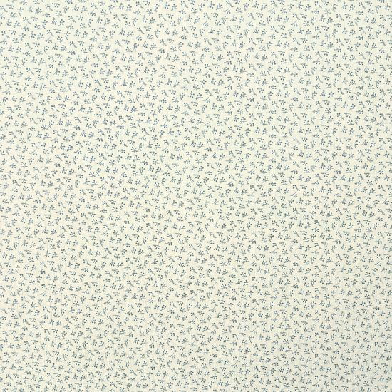 Leichter luftiger Baumwollstoff Seersucker in ecru mit kleinen blauen Miniblüten gemustert