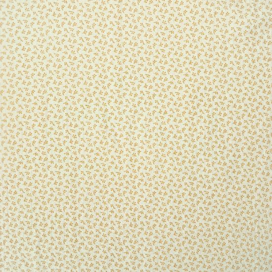 Leichter luftiger Baumwollstoff Seersucker in ecru mit kleinen senfgelben Miniblüten gemustert