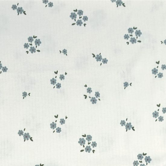 Preview: Kuschelweicher Ribjersey aus reiner Baumwolle mit Blümchen in dunklem Altgrün gemustert.