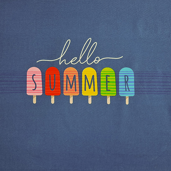Weicher Baumwolljersey als Panel. Bedruckt Eismotiv in fröhlichen Sommerfarben die auf eine schöne Zahreszeit einstimmen.