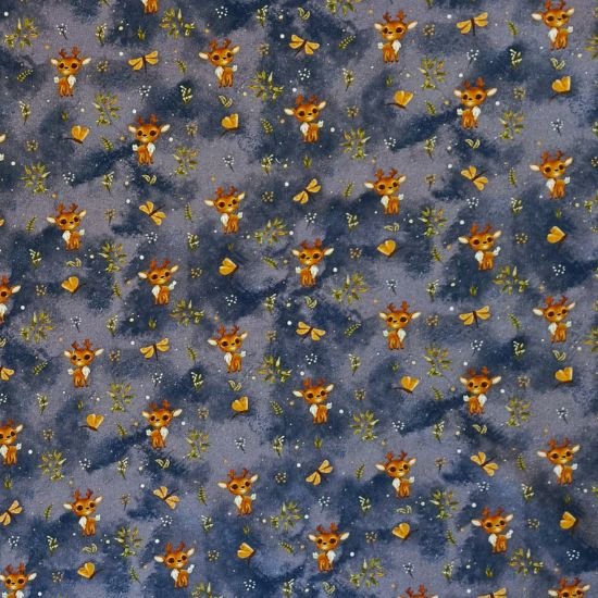 Alpenfleece Rentierbabys Jeansblau