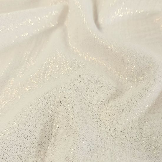 Zarter weicher Musselin in vanille mit Schimmereffekt