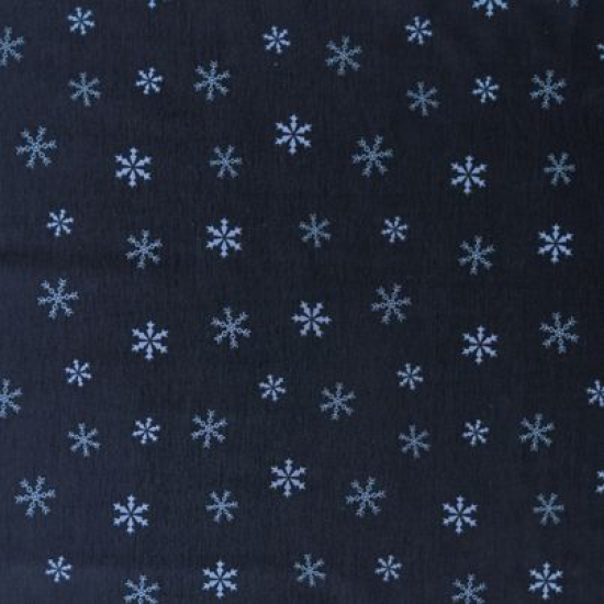 Weich fallender Jersey in marine mit Schneesternen gemustert
