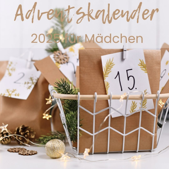 Adventskalender fuer Mädchen mit Stoffen und Kurzwaren gefüllt