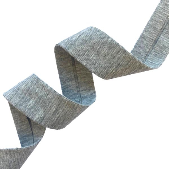 Jerseyschrägband mit einer Breite von 20mm in Grau Melange