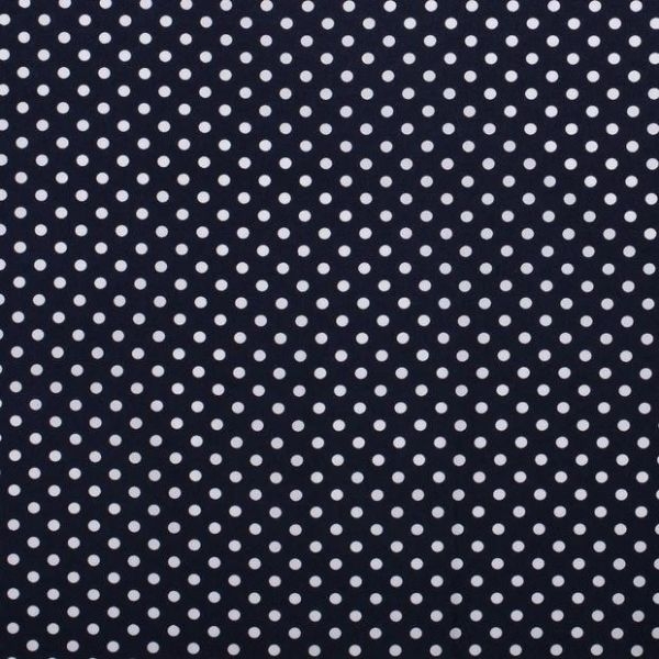 Baumwollstoff in marine mit verschiedenen Mustern.