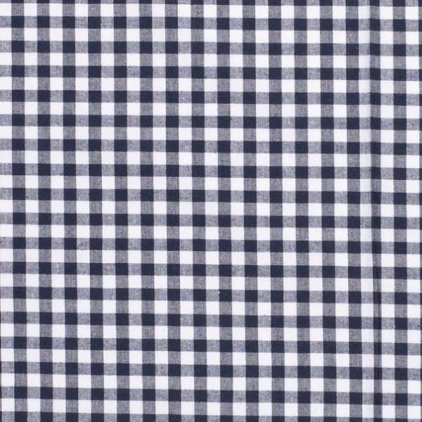 Baumwollstoff in marine mit verschiedenen Mustern.