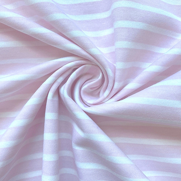 Preview: weiche Baumwolljersey mit Rosa Streifen.