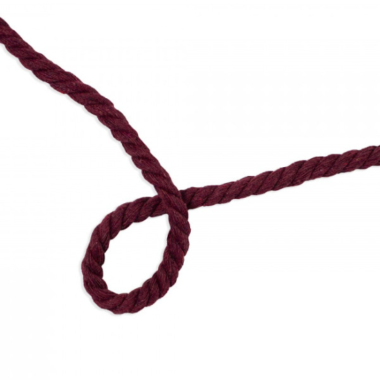 gedrehte kordel aus baumwollgemisch mit einem durchmesser von 8mm in bordeauxrot