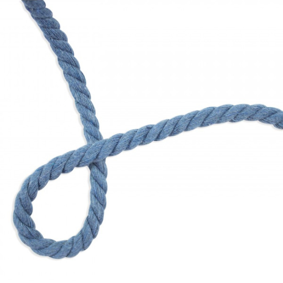 gedrehte kordel aus baumwollgemisch mit einem durchmesser von 8mm in jeansblau
