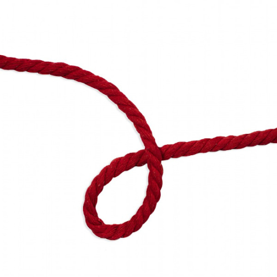 gedrehte kordel aus baumwollgemisch mit einem durchmesser von 8mm in rot