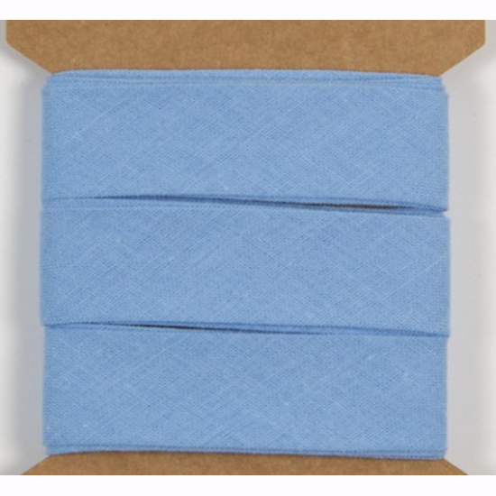 Baumwollschrägband mit einer Breite von 20mm in hellen jeans gemustert