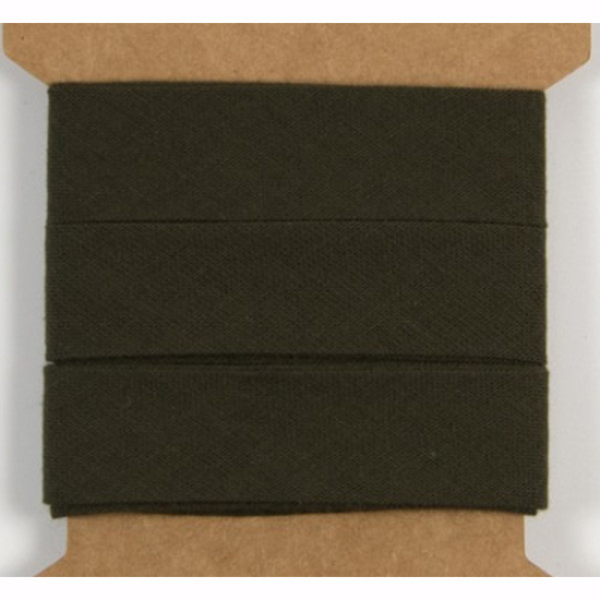 Baumwollschrägband mit einer Breite von 20mm in khaki gemustert
