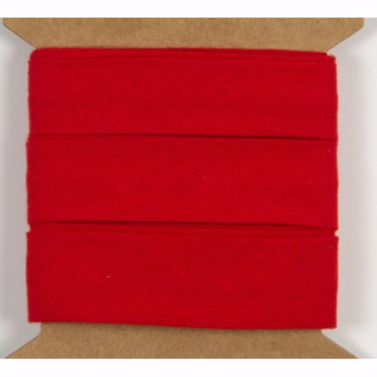 Baumwollschrägband mit einer Breite von 20mm in rot gemustert