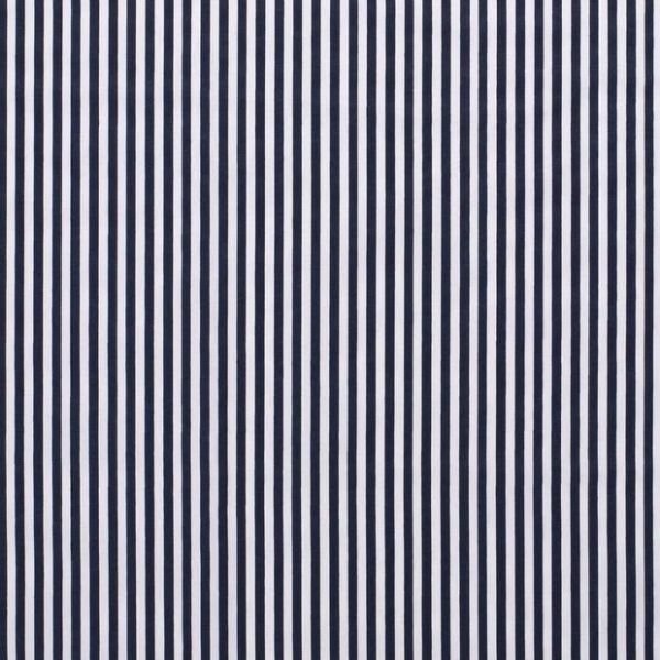 Baumwollstoff in marine mit verschiedenen Mustern.