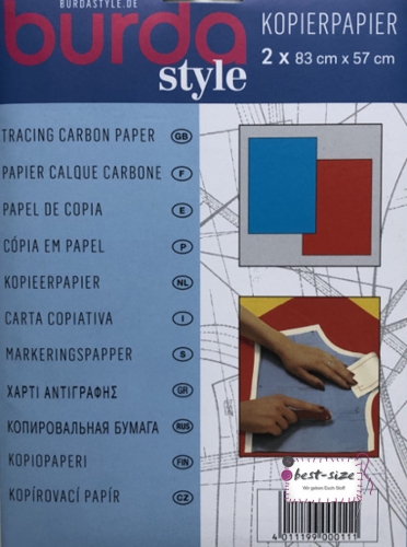 kopierpapier von burda style in blau und rot