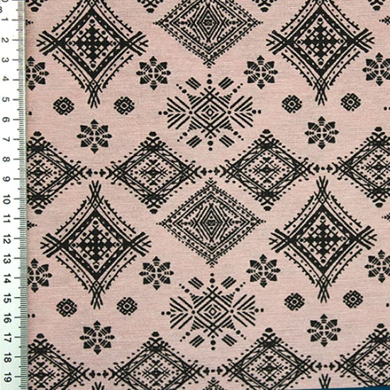 Preview: dekostoff aus baumwollgemisch in Altrosa mit geometrischem Muster