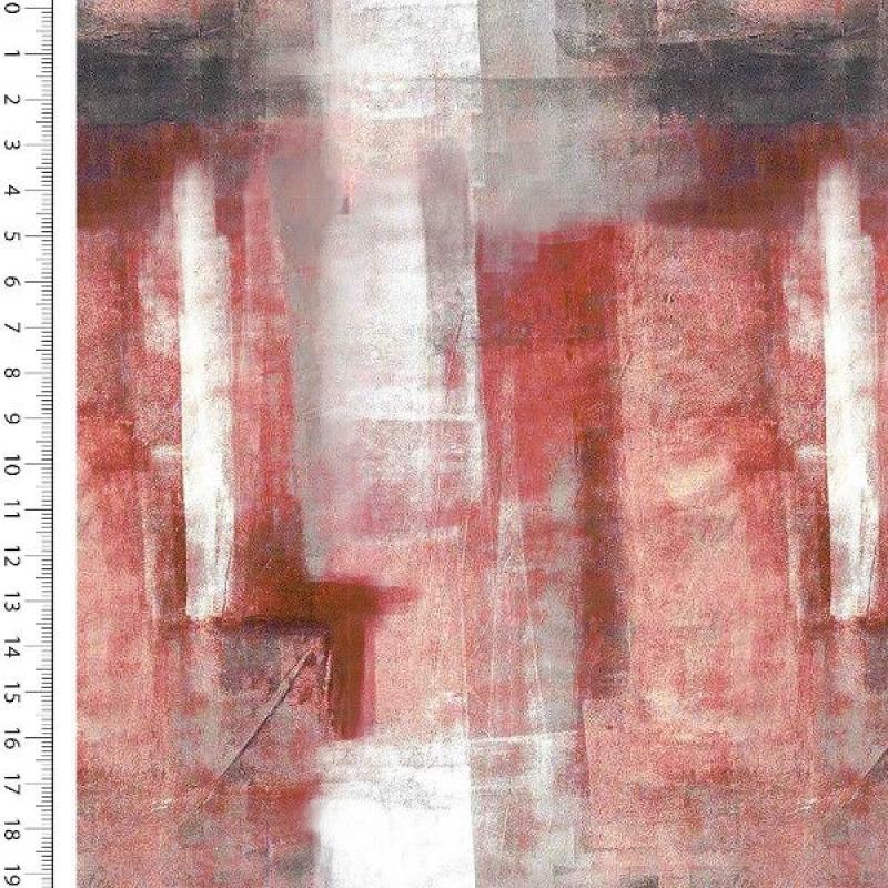 Baumwolljersey in rot gemustert mit Fantasymotiven im Digitaldruck
