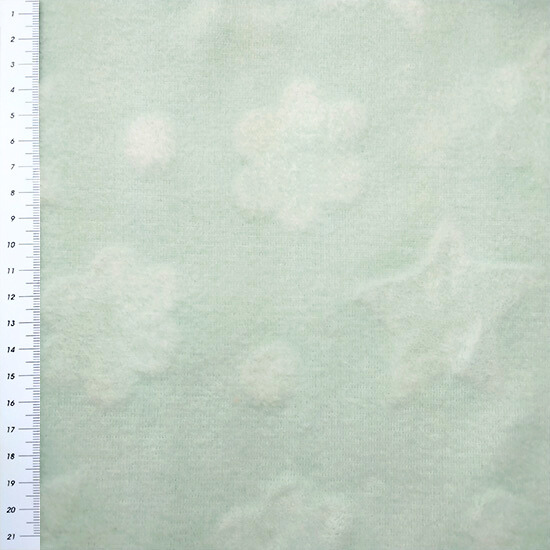 Wellnessfleece Maerchensterne in Pastellgruen, ideal für kuschelige Decken und Kissen