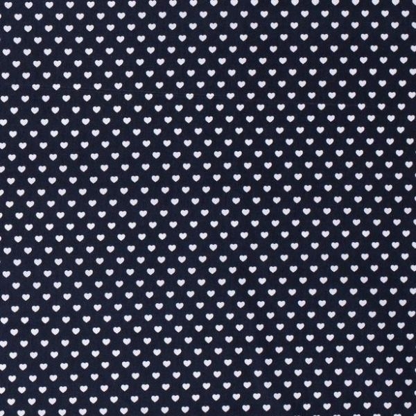 Baumwollstoff in marine mit verschiedenen Mustern.