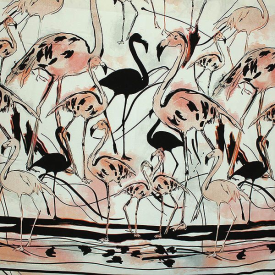Damenviskosestoff von HILCO mit Flamingo
