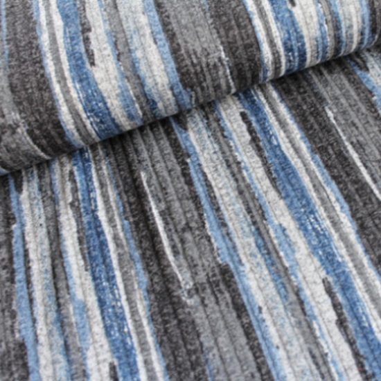 viskosestrickstoff mit bunten streifen gemustert