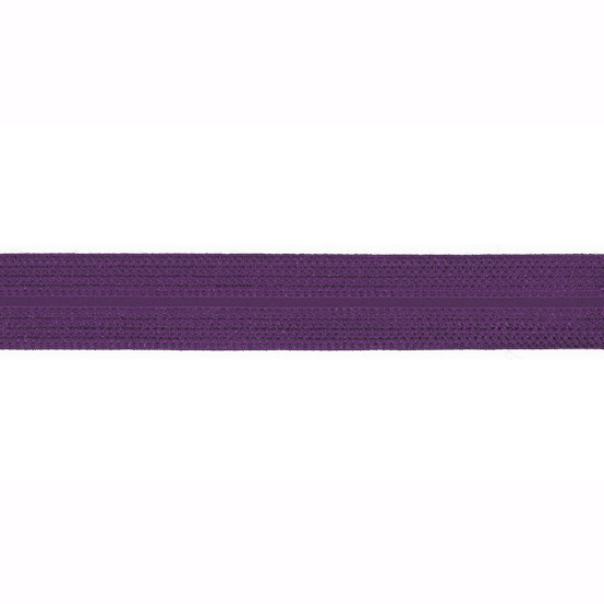 Jacquardschrägband in lila gemustert.