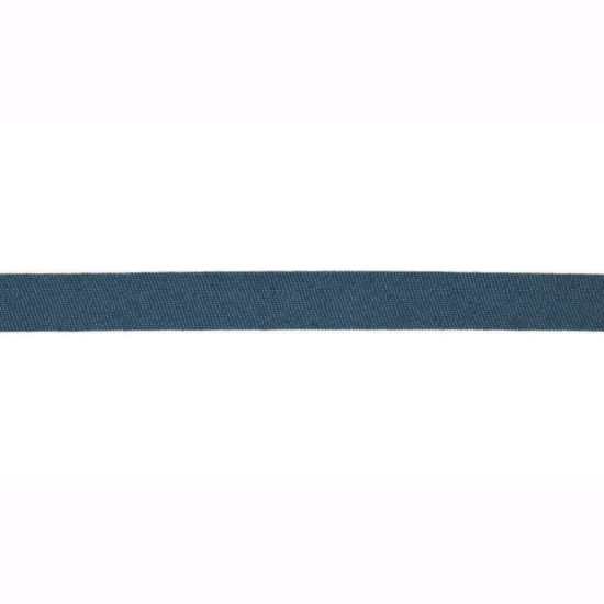 Schrägband mit Jeansoptik in jadeblau gemustert