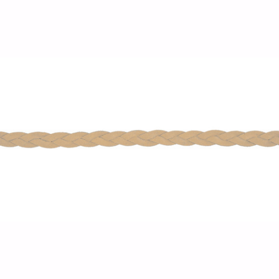 Geflochtene Kunstlederkordel mit einer Breite von 10mm in sand.