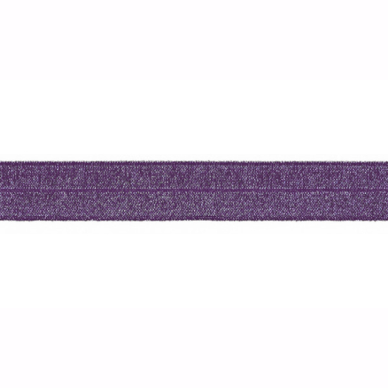 Schrägband mit verwebten Lurexgarn in lila gemustert