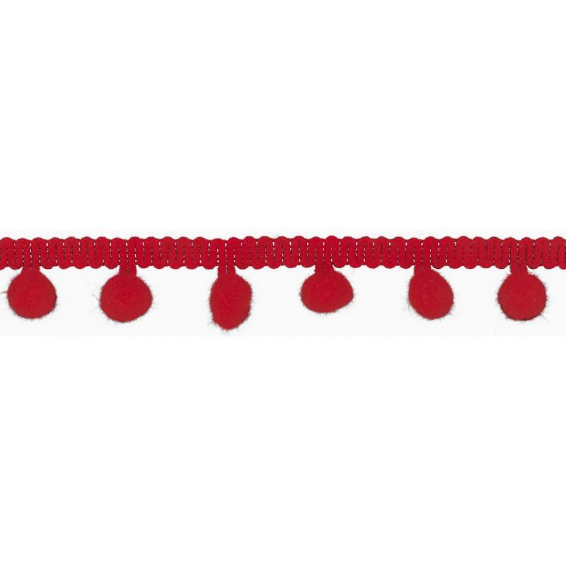 pompom band mit einem abstand von 15mm in rot