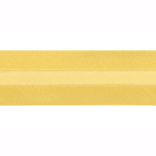 Satinschrägband in gelb gemustert